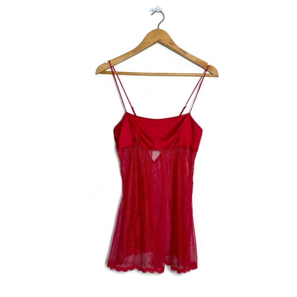Victoria’s Secret Red Silk Lace Lingerie Women’s Size Small